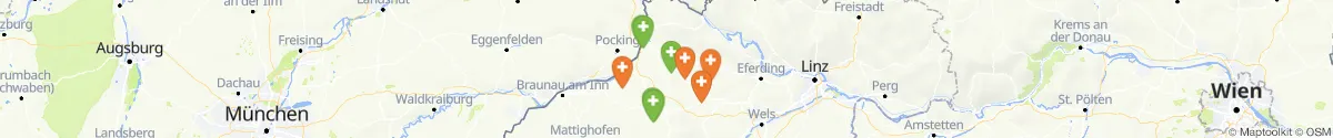 Kartenansicht für Apotheken-Notdienste in der Nähe von Rainbach im Innkreis (Schärding, Oberösterreich)
